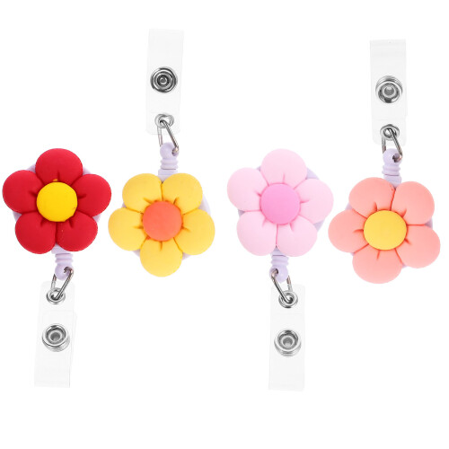 Tragbarer Badgehalter Bunt Harz 4er Set 2