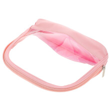 Pochette Cosmétique Rose PVC Transparente Voyage Étanche Portable