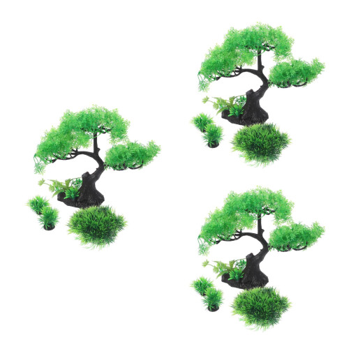 3Sets Artificial Water Plants Fish Tank Decorations Underwater Kit 1