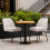 (BEIGE, 2pcs) Chunky Weave Fabric Upholstered Dining Chair 1