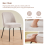 (BEIGE, 2pcs) Chunky Weave Fabric Upholstered Dining Chair 3
