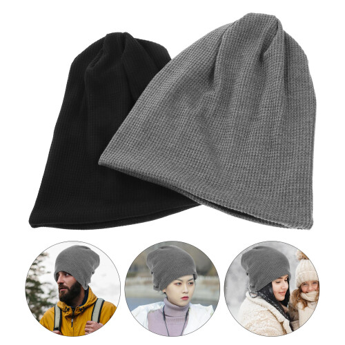 2St Ademende Skull Beanie, - En Hardloophut 2