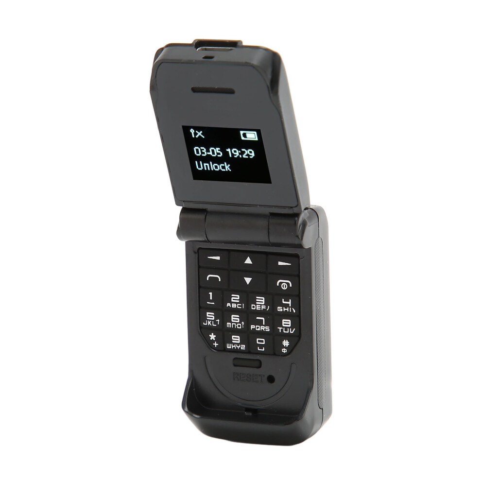 Mini Flip Cell Phone In With 0.66'' Oled 32Mb 300Mah Bluetooth Black 4321353859678
