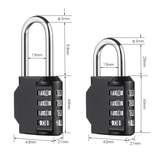 1Pièces Cadenas À Code Durable Noir Pour À En Zinc 1