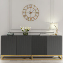 Ripple Dark Grey 200cm Duo Sideboard - Modern Fluted Design