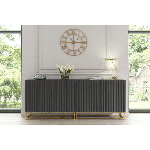 Creative Furniture Ripple Dark Grey 200cm Duo Sideboard - Modern Fluted Design 1