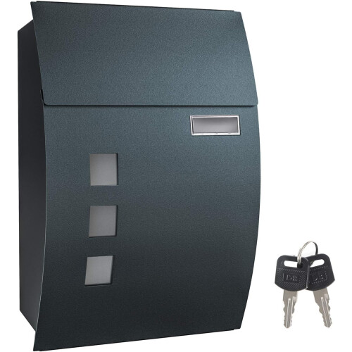 Wall Mounted Lockable Steel Letter Box 2 Keys UK 1