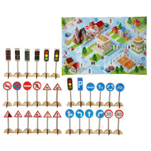 1 Set Holz Verkehrsschilder Pädagogisches Frühförderung Spielzeug