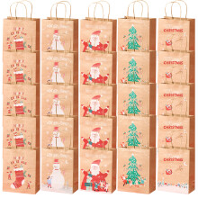 25pcs Christmas Gift Bags Paper Handheld Bags