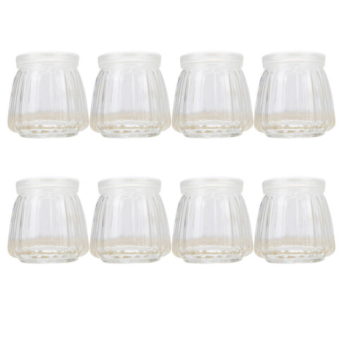 8St Puddingflasche Glasflasche Behälter Joghurtglas