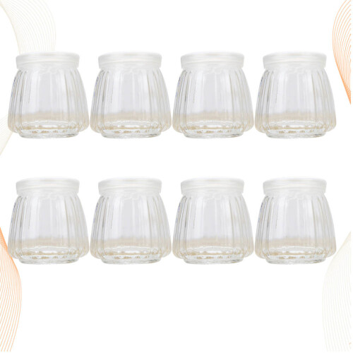 8St Puddingflasche Glasflasche Behälter Joghurtglas 1