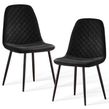 (Black, 2PCS Dining Chair) 2PCS Velvet Chairs Home
