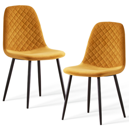 AINPECCA (Yellow, 2PCS Dining Chair) 2PCS Velvet Chairs