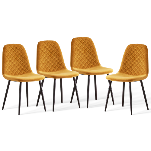 AINPECCA (Yellow, 4PCS Dining Chair) 4PCS Velvet Chairs