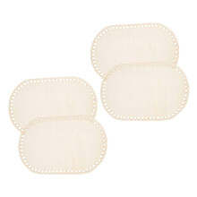 4Pièces Socle Ovale Bois Beige Pour Fabrication Panier Sac