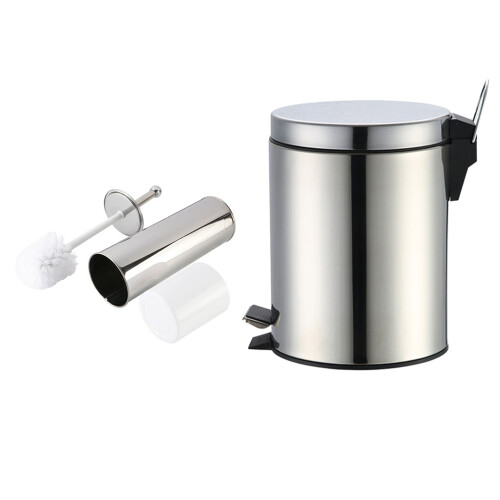 1 Set Mülleimer Abfalleimer Toilettenbürste Metallmüllbehälter 1