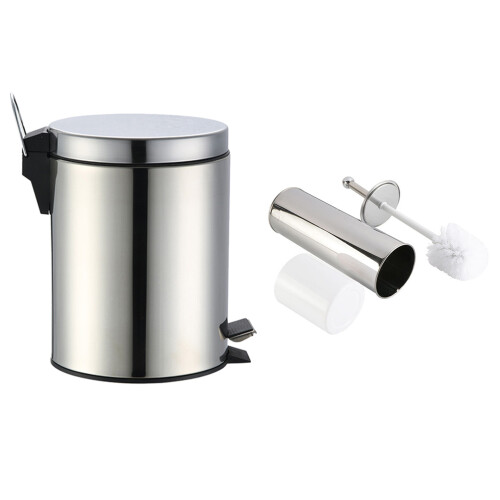 1 Set Mülleimer Abfalleimer Toilettenbürste Metallmüllbehälter 2