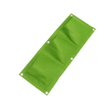Wandhängende Pflanztasche Aus Filz Für Balkon Garten 3-Fächer Grün