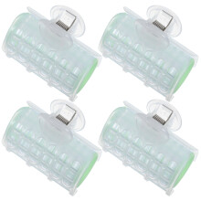 4St Plastic Haarrollers Lichtgroen Voor Zelfklevende Krulstijltools
