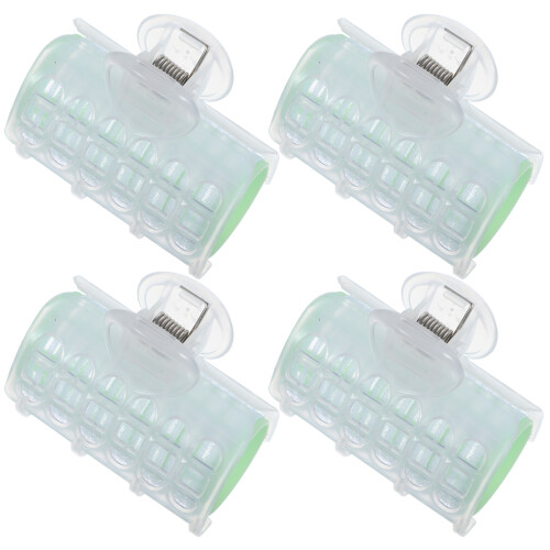 4St Plastic Haarrollers Lichtgroen Voor Zelfklevende Krulstijltools