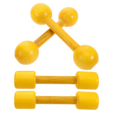 4Stk Kindersport Hanteln Aus Holz Bunt Für Fitnessübungen
