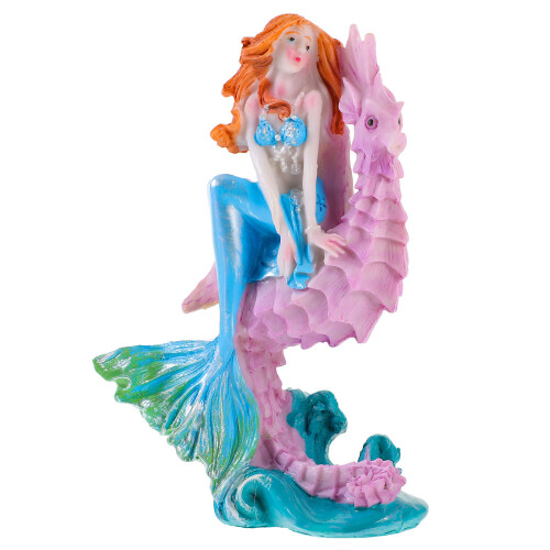 2 Pcs Mermaid Figurine Fish Tank Decor Statue
