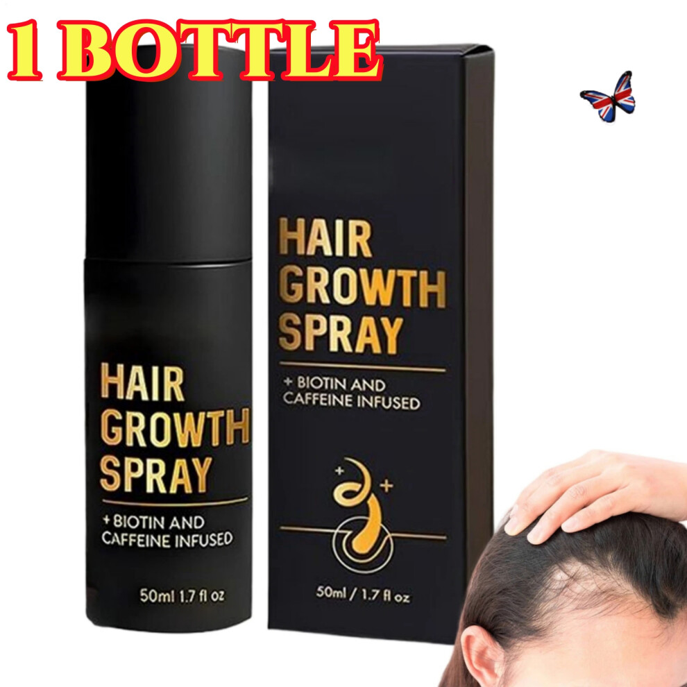 Hair Growth Spray With Biotin & Caffeine-Natural Hair Thickening Gentle Regrowth Mist