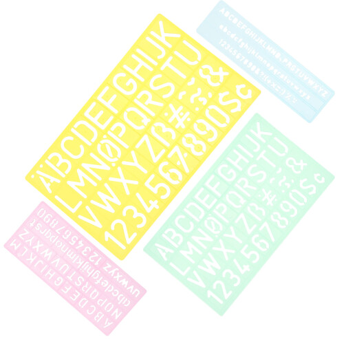 4Pièces De Stencils Bleu Pour Dessin Polyvalents Scolaires