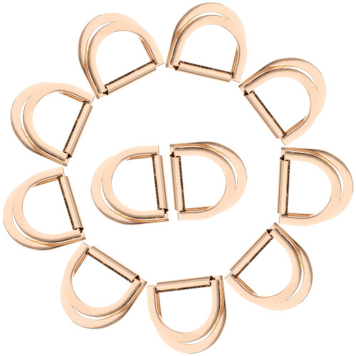 Mlins 10 Silberne D-Ringe Befestigungsmittel Herren 3,5x3,3 Cm