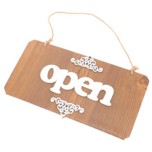 Doppelseitiges Holz "Open Closed" Geschäftstür Schild Zum Aufhängen
