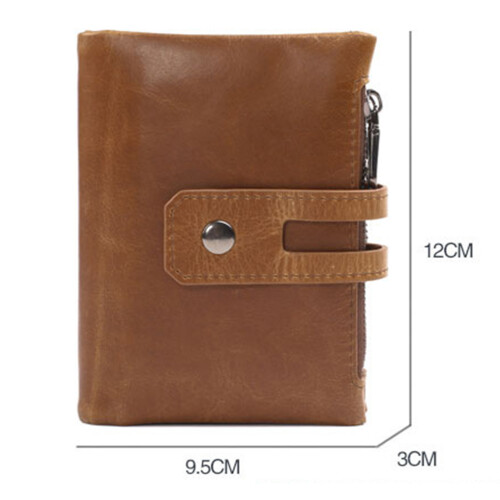 Männer Brieftasche Mit Doppelreißverschluss Münzfach Hellbraun 1