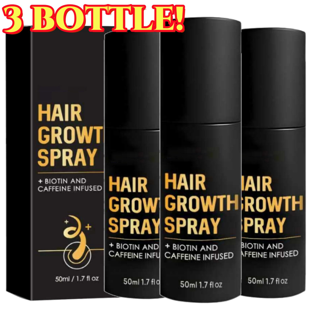 3X Hair Growth Spray With Biotin & Caffeine-Natural Hair Thickening Gentle Regrowth Mist