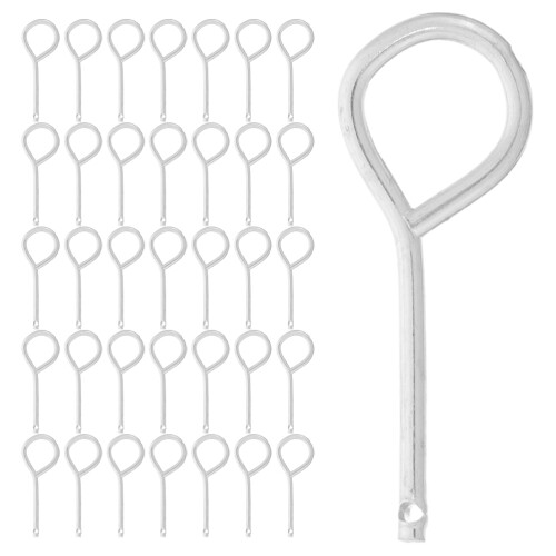 200 Pcs Fire Extinguisher Latch Set 5.30x2.00x0.30cm Silver