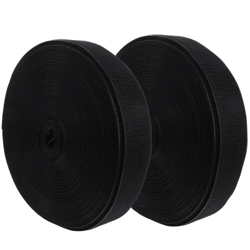 Hook And Loop Tape Schwarzes Mischgewebe 2 Rollen