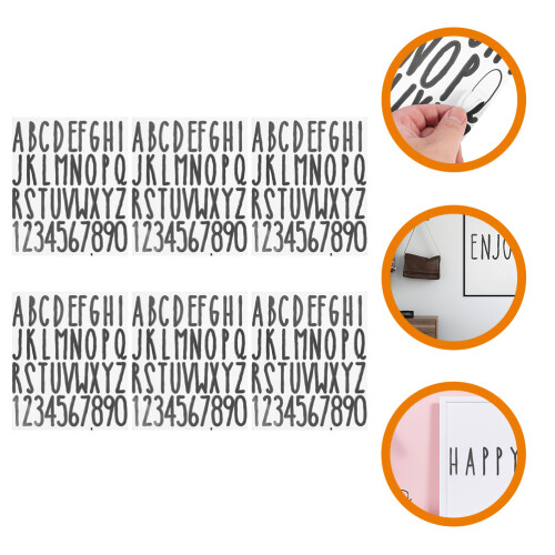 Selbstklebende Aufkleber Schwarz 6 Blätter PVC 1