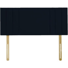 (Single Black) 3ft Plush Velvet Padded Lined Headboard side bar bed