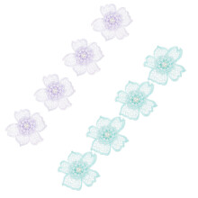 8St Bloemen Vezel Patches DIY Kleding Accessoires Gekleurde Appliques
