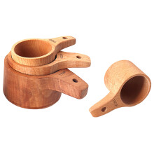 4 Kaffeebohnen Messlöffel Holz Mit Cup