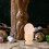 6St Imitations-Ei Holz Tablett Einzelnes Ei-Tablett Beige Holz 5