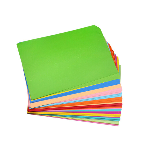 50 Stck Papier Bastelsets Farbiger Karton Schule