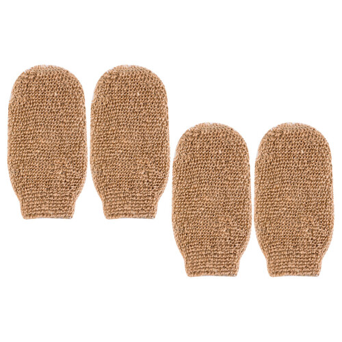 4 Jute Duschhandschuhe Peeling Für