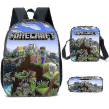 (3pcs, J) KINZON  Primary And Secondary School Schoolbags  Game Peripheral Backpack Three-piece Set