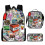 (3pcs, R) KINZON  Primary And Secondary School Schoolbags  Game Peripheral Backpack Three-piece Set 1
