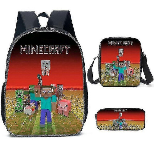 (3pcs, N) KINZON  Primary And Secondary School Schoolbags  Game Peripheral Backpack Three-piece Set