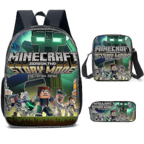 (3pcs,F)KINZON  Primary And Secondary School Schoolbags  Game Peripheral Backpack Three-piece Set