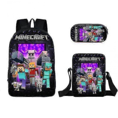 (3pcs, Q) KINZON  Primary And Secondary School Schoolbags  Game Peripheral Backpack Three-piece Set