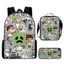 (3pcs, Z) KINZON  Primary And Secondary School Schoolbags  Game Peripheral Backpack Three-piece Set