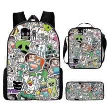 (3pcs, X) KINZON  Primary And Secondary School Schoolbags  Game Peripheral Backpack Three-piece Set