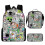 (3pcs, X) KINZON  Primary And Secondary School Schoolbags  Game Peripheral Backpack Three-piece Set 1
