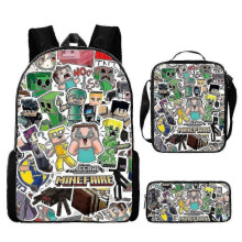 (3pcs, U) KINZON  Primary And Secondary School Schoolbags  Game Peripheral Backpack Three-piece Set